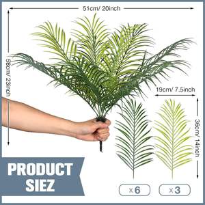 Plantas de Palma Artificiales de Alta Calidad, 9 Hojas de Palmera, Follaje Verde, Plantas Tropicales Artificiales, Hojas de Plantas de Selva Artificiales - Product Image 2