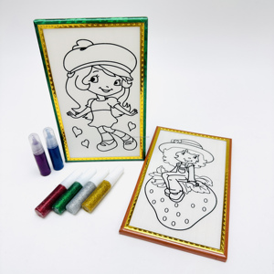 Vendita calda di arte creativa Goldem <span class=keywords><strong>pittura</strong></span> a polvere per bambini di colore della sabbia giocattolo di carta Set di <span class=keywords><strong>pittura</strong></span> con logo personalizzato - Product Image 5