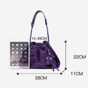 Bolso de Hombro de Cuero de Ante para Mujer, Estilo Retro, Casual, de Alta Calidad, Personalizado al por Mayor, Nuevo Modelo 2026 - Product Image 4