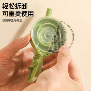 Novelty <b>Hook</b> Suction Cup <b>Wall</b> Mounted Removable Hair Tie Holder Round Shape Storage Rack For Jewelry Small Items - Product Image 3