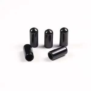 Embouts en caoutchouc de 5MM 6MM personnalisés Embout en plastique de silicone rond noir pour tuyau en PVC