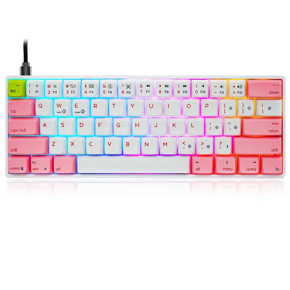 Skyloong GK61 SK61 RK61 Hot Swappable Rgb Gateron Brown Switch Pbt Dye-Sublimatie Keycaps 60% Gaming Mechanische <span class=keywords><strong>Toetsenbord</strong></span>
