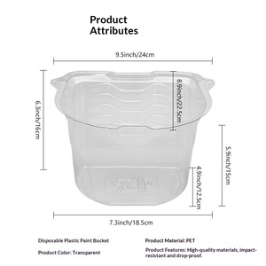 Seau à <span class=keywords><strong>peinture</strong></span> pentagonal transparent <span class=keywords><strong>jetable</strong></span> direct, en plastique personnalisable, modèle MeiXin MX-15, corps épaissi - Product Image 5
