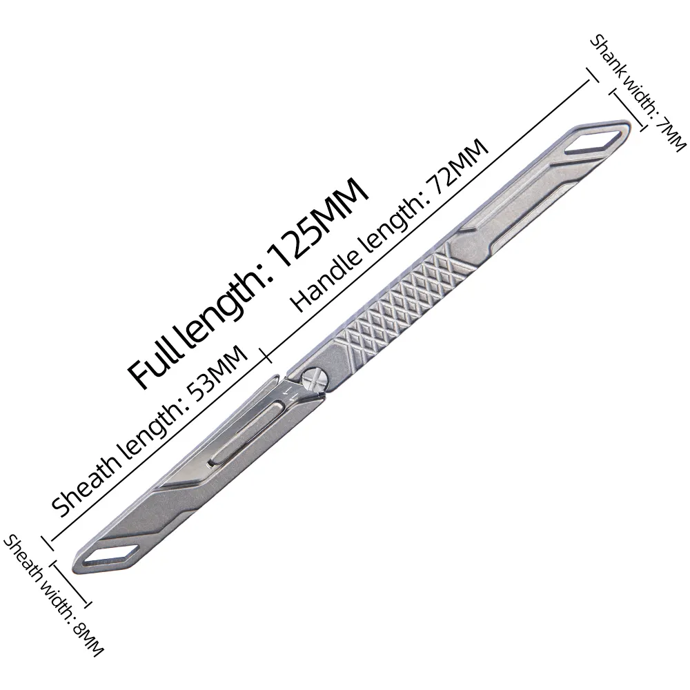 Скальпель из титанового сплава со сменными лезвиями, мощный мини-инструмент для переноски в любое время на улице
