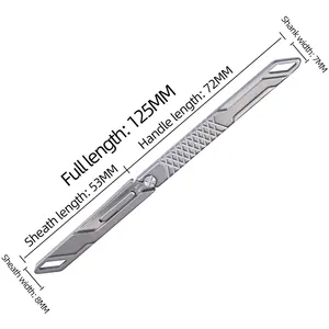 Escalpelo de aleación de titanio con cuchillas reemplazables, Mini herramienta fuerte para llevar en cualquier momento al aire libre