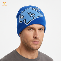 Bonnet unisexe de qualité, tendance, personnalisé, en tricot jacquard réversible, chaud pour l'hiver, 100% acrylique, avec pois et nœuds, style plage
