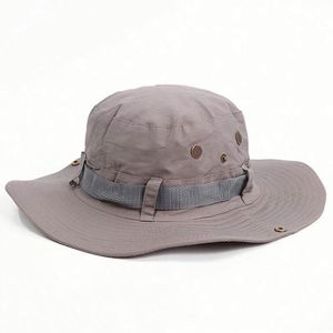 New Summer 100%Cotton Unisex Safari Bucket Fisherman Hat With <b>Adjustable</b> <b>Strap</b> - Product Image 2