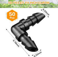 Raccords d'irrigation goutte à goutte à barbelures GREAT IRRIGATION 4/7 mm 1/4 pouce : Té, Coude, Connecteur droit, Bouchon d'extrémité pour système d'arrosage de jardin