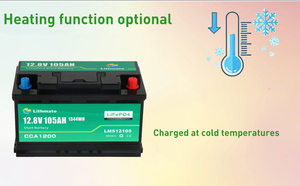 Lithmateモーターサイクルリチウムカースターティングバッテリー12vジャンプスタートバッテリーパック12V105Ahリチウムクランキングバッテリー - Product Image 6