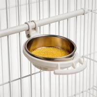 Mangeoire portable XL en acier inoxydable pour oiseaux, distributeur de nourriture pour perruches, cockatoeils, conures, coupelle pour ménagères, abreuvoir