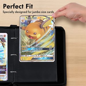 Reliure de cartes de visite surdimensionnée avec fermeture à glissière pour cartes jumbo, pochettes recto-verso, matériau PU, album de collection de 7 pouces - Product Image 2