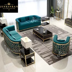 Venta al por mayor un solo conjunto de sofá-Sofá de acero inoxidable de diseño moderno, conjunto de sillón, muebles modernos para el hogar, sofá para sala de estar