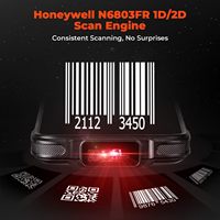 Pemindai kode batang jarak jauh, pemindai genggam Android 13 dengan pegangan Pistol dilengkapi dengan mesin Honeywell N6803FR