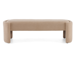 Banco Otomano Moderno, Elegante y Sencillo, de Forma Alargada, Color Camel Claro, para Dormitorio y Sala de Estar - Product Image 4