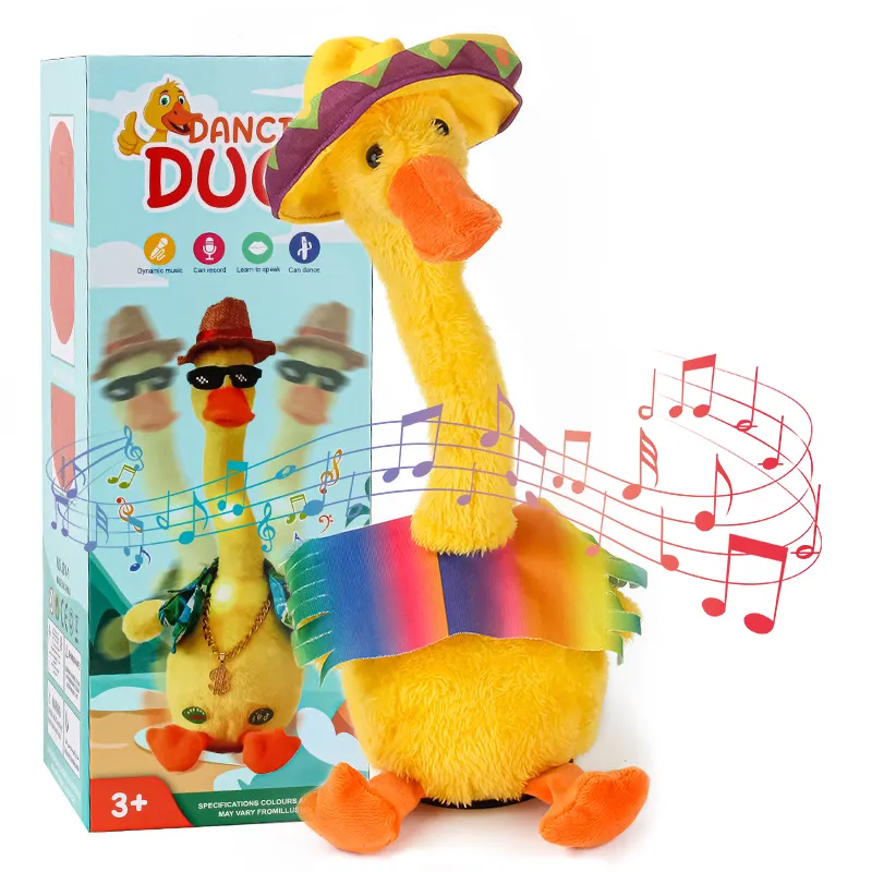 Детские мягкие плюшевые игрушки на заказ, музыкальные повторные утки, говорящие, пения, танцующие, плюшевые игрушки с танцующим встряхиванием