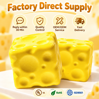 Bloc Squishy en PU en forme de fromage à remontée lente, jouet anti-stress souple à presser, cadeau amusant pour enfants et adultes