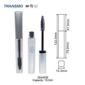 15ml Round Plastic <b>Mascara</b> Container Empty Silicon Wand Tube for Eyeliner and Blush Makeup Sample - Product Image 2