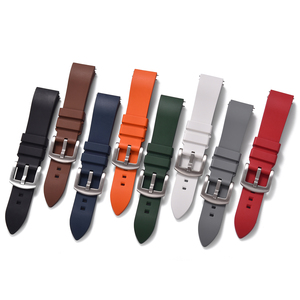 MZDTIMK <span class=keywords><strong>Bracelet</strong></span> de montre en caoutchouc fluoré FKM souple classique à dégagement rapide 18/19/20/21/22/23/24 mm avec boucle à ardillon - Product Image 1