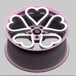 Rines Personalizados Monoblock con Diseño de Corazón Rosa Cromado para <span class=keywords><strong>Bentley</strong></span> <span class=keywords><strong>Mulsanne</strong></span> 2014 de 22 Pulgadas con 10.5j - Product Image 2