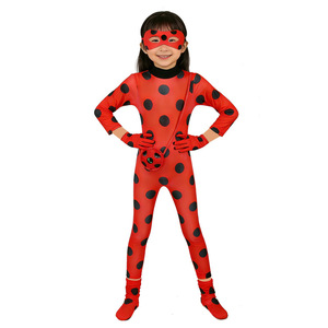 Costume de cosplay de chat noir pour enfants, combinaison de coccinelle, costume de performance d'Halloween pour filles - Product Image 3