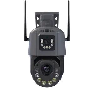 2023 עיצוב חדש פנורמה חכם מערכת אבטחה בית חכם IP cctv 6mp מצלמה כפולה עדשה כפולה אורות פלאש רשת מצלמה סולארית