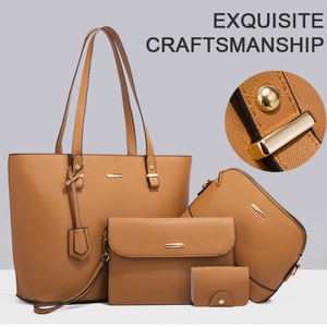 กระเป๋าถือหนังสะพายข้างแบบมีซิป 4 ชิ้น ราคาประหยัด ชุดกระเป๋าถือสำหรับผู้หญิง - Product Image 6