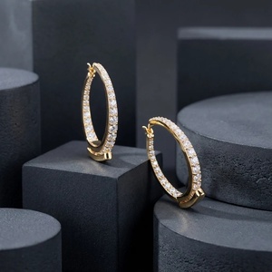 Pendientes Orbit Pave con Diamantes - Oro de 9k, 14k y 18k - Product Image 1
