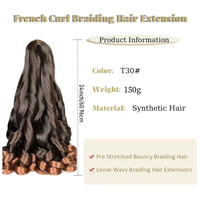 Extension de cheveux bouclés au crochet de 24 pouces, 150g, pré-étirée, ondulations lâches, pour tresses – Superbe et flatteuse