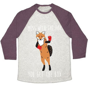 Mess With the Fox You Get the Box Unisex Tri-Blend <b>Baseball</b> <b>Tee</b> - Product Image 2