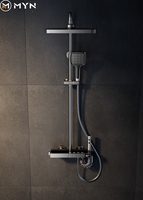 Ensemble de douche thermostatique numérique de luxe, en laiton blanc, douche de pluie, douche de cascade