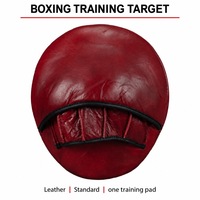 Mitaines de boxe rondes en cuir bordeaux avec protège-doigts pour l'entraînement au kickboxing et aux arts martiaux