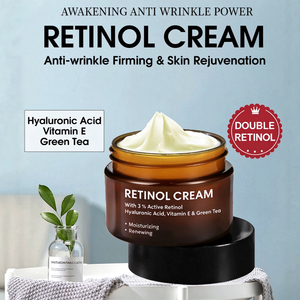 Crema Facial de Retinol de Marca Privada, 3% de Retinol Activo, Ácido Hialurónico, Vitamina E, Té Verde, Hidratante y Renovadora, para Uso Diario - Product Image 3