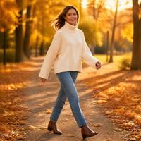 Suéter de Cuello Alto de Cachemira 100% para Mujer, Estilo Casual de Invierno, Tejido Suave y Cálido, Corte Holgado, Color Blanco Hueso