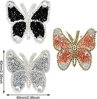 Appliques en cristal de transfert de chaleur avec logo à motif personnalisé vêtements autocollants décoratifs à paillettes papillon patchs en strass pour vêtements
