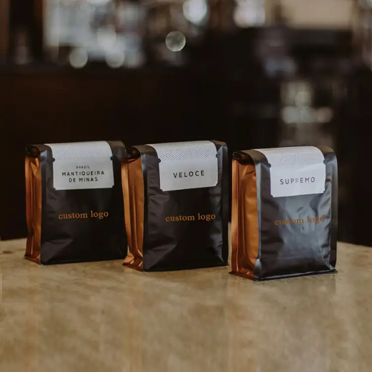 В упаковке экологически чистые матовые черные кофейные пакеты 12 унций клапан 250 г 500 г 1 кг небольшой плоский нижний ластовичный мешочек для кофе зерен