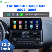 Écran Android Auto Carplay Krando 12,3 pouces pour Infiniti FX FX35 FX45 2003 - 2006 Stéréo Android GPS Multimédia Carplay sans fil