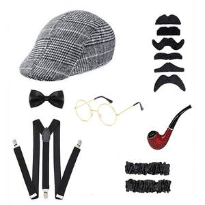 Costume de vieil homme pour enfants 7 pièces Accessoires des années 1920 pour enfants Costume du 100e jour d'école pour enfants - Product Image 4