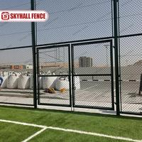 Valla de eslabones de cadena resistente a la corrosión con recubrimiento en polvo negro y verde de Venta caliente para campo deportivo y parque de jardín