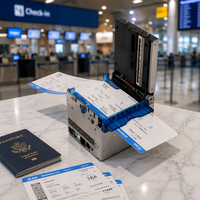 Imprimante kiosque intégrée HSPOS 80D 80mm, vitesse 200mm/s, découpe complète, USB RS232 LAN, largeur de papier 25-83mm, détection de marque noire pour l'impression de cartes d'embarquement aérien