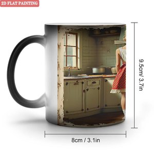 Frosted Black 11oz <b>Ceramic</b> Mug Heat Sensitive Blank <b>Cup</b> For Office Gift - Product Image 1