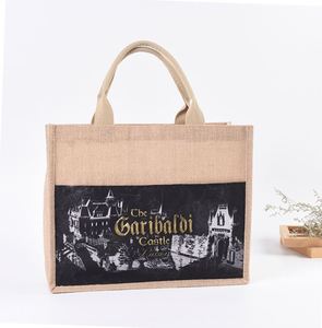 กําหนดเองพิมพ์สีขาวหรูหราเป็นมิตรกับสิ่งแวดล้อมนํามาใช้ใหม่ผู้หญิงช้อปปิ้งกระสอบกระเป๋าปอกระเจาถุงสิริ - Product Image 6