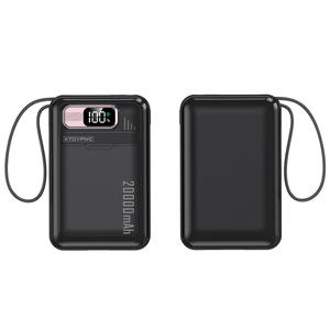 고용량 리튬 폴리머 배터리 휴대용 파워뱅크 20000mAh 고속 충전 LED 디지털 초슬림 케이블 포함 - Product Image 1