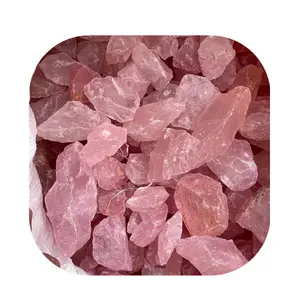 Neuankömmlinge Roh kristalle Großhandel Halbe del stein Natur rosa Rosenquarz Roh stein Steine für Dekor