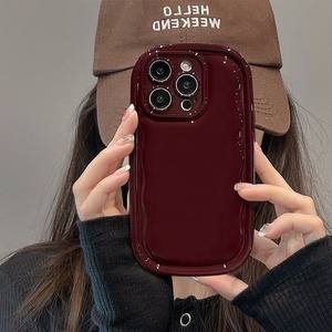 Nouveau Bourgogne Doux Coussin D'air TPU Téléphone étui pour iphone 17 Pro Max Brillant Huile Ovale Conception Galvanoplastie Artisanat - Product Image 2