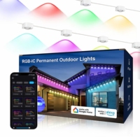 Guirnalda de Luces LED Inteligentes KCX RGBIC Magic Color con Control Remoto, Control por Aplicación, Resistente al Agua IP68 para Decoración del Hogar