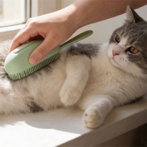 New Bathing Green Silicone Durable Lightweight <b>Pet</b> Grooming <b>Brush</b> for Bathroom - Product Image 2