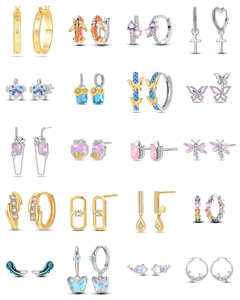 Boucles <span class=keywords><strong>d</strong></span>'oreilles Blue Moon - Élégantes et polyvalentes, en argent 925 et zircon, pour fiançailles, design sophistiqué, artisanat exquis - Product Image 2