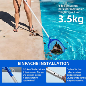 Épuisette de piscine longue avec manche télescopique, filet à mailles fines <span class=keywords><strong>pour</strong></span> algues et utilisation en piscine, <span class=keywords><strong>spa</strong></span>, bassin, bain à remous <span class=keywords><strong>Bestway</strong></span> - Product Image 5