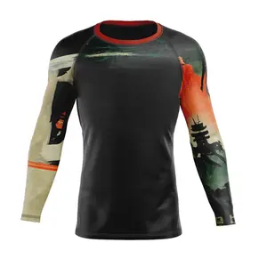 Groothandel Op Maat Beste Unisex Hardloopgym Fitness Maa Rashguard Aangepaste Logo No Gi Worppling Rashguards Fabrikant