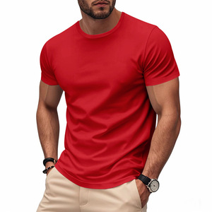 T-shirt Homme Séchage <span class=keywords><strong>Rapide</strong></span> 95% Polyester 5% Spandex Maille Tricotée Unie Coupe Ample Prêt à Porter Été En Stock - Product Image 5